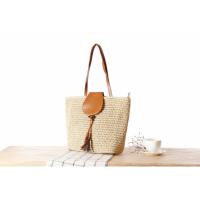 Bolso tejido con cuerda de papel para hombro, bolso de ocio para vacaciones en la playa de verano para mujer - details 2