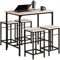 Juego de mesa de comedor, juego de mesa alta de bar con 4 taburetes y 1 mesa - details 0