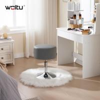 Taburetes de Maquillaje Redondos Pequeños Regulables en Altura, 54-69 cm, Taburetes Bar Bajo PU para Tocador, Dormitorio, Oficina en Casa y Salón - details 1