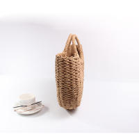 Bolsos de paja con forma de luna para mujer, bolso de mimbre tejido Vintage hecho a mano, ideal para playa, Verano - details 29