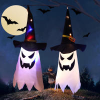 Luz LED intermitente para decoración de Halloween, lámpara colgante para Festival de fantasmas, sombrero de mago, suministros de fiesta - details 0