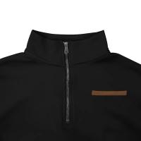 Jersey de cuello alto de terciopelo para hombre, suéter informal de color sólido, media cremallera, talla grande, tendencia de invierno - details 13