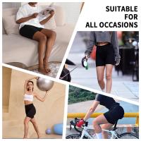 Pantalones cortos de motociclista de cintura alta para mujer con bolsillos súper suaves sin transparencias entrenamiento correr Yoga atlético Push Up gimnasio - details 1