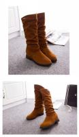 Nuevas botas de media pantorrilla de otoño e invierno para mujer, botas de caballero informales de tacón bajo con punta redonda para mujer, botas de mujer de terciopelo mate - details 29
