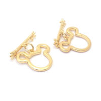 Pulsera de Tirantes Geométricos de Latón Dorado 18K Clasps para Hacer Joyería DIY - details 105