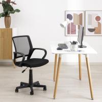 Silla de Oficina ergonómica de Piel sintética Negra, con Ruedas giratorias, reposabrazos, Altura Regulable, de Acero y Espuma Blanda, fácil de Montar y desplazar, 56x48x95 cm - details 16