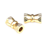 Cuentas de Pulsera de Brasso Dorado Mate Forma de Cilindro Ideal para Hacer Joyería DIY - details 11