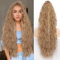 Peluca con cola de caballo con pinza para permanente de maíz, extensión de cola de caballo ombré, cola de caballo rizada y ondulada larga, Clip con cordón en cola de caballo, peluca para fiesta - details 15