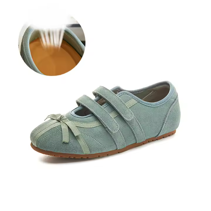 Plantillas de piel de cerdo Mary Jane zapatos nuevos zapatos individuales de cuero de las mujeres casual Velcro zapatos de las mujeres - 1