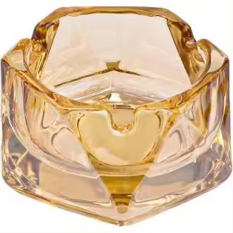 Cenicero de cristal para cigarrillos, cenicero de mesa y decoración moderna para el hogar, la oficina, el bar, el restaurante, el interior y el exterior (tamaño pequeño naranja) - 1