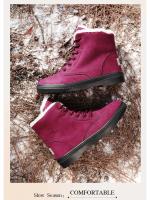 Botas de nieve cálidas antideslizantes para mujer, botines impermeables al aire libre, zapatos de senderismo de piel, zapatillas de felpa con cordones, Invierno - details 10