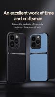 Funda de Cuero de Lujo para iPhone 15 14 Plus 13 12 11 Pro Xs Max XR X: Protección Completa Cubierta Trasera Silicona Magnética Resistente a Arañazos Compatible con Smartphones Hecha en China - details 0