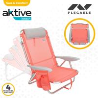 Sillas Plegables de Playa Paquete de 2 Multiposición Jardín, Terraca, Camping Diseño Beige - details 22