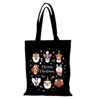Feliz Navidad bolso de mujer regalo de Año Nuevo bolso de mano para hombre bolsos de dibujos animados para mujer bolsos de señora Eco Shopper tela compras de lona - details 8
