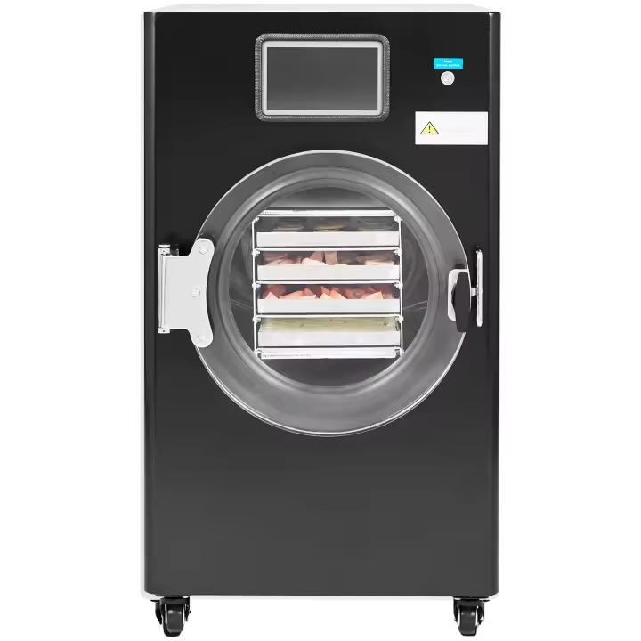 SucceBuy Liofilizador al vacío, 8.8-13.2 LBS/lote, bandejas de 4 capas, bomba de vacío, temporizador ajustable y control de temperatura, para frutas, verduras, carne, negro - 1