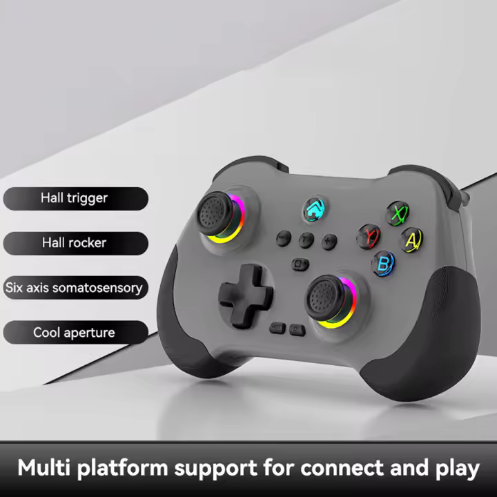 Controlador de juego inalámbrico Bluetooth, Sensor de movimiento de 6 ejes, soporte Turbo programable, Joystick Hall para Switch Steam PS3 PS4 PC - 1