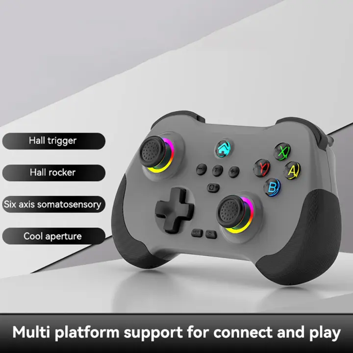Controlador de juego inalámbrico Bluetooth, Sensor de movimiento de 6 ejes, soporte Turbo programable, Joystick Hall para Switch Steam PS3 PS4 PC - 1