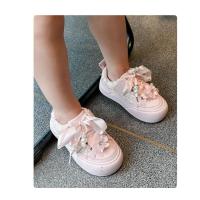 Zapatos casuales para niñas 2025 Zapatillas de deporte de princesa con flores de perlas y diamantes de imitación para niños - details 10