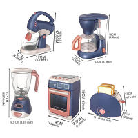 Children's Home Appliances Kitchen Kits Simulation Electric Bread Maker Oven Microwave Cooker Pretend Play Toys for Girls Gifts - details 4