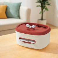 Caja de pañuelos con Base antideslizante, caja de almacenamiento de Control remoto para el hogar, caja de almacenamiento de escritorio de plástico para sala de estar - details 7
