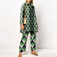 Conjunto de 2 piezas con estampado de Pamas para mujer, ropa de dormir holgada, pantalones de manga larga, ropa de calle, traje elegante, Vintage, otoño - details 7