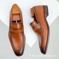 Mocasines de los hombres zapatos de cuero de negocios casuales cabeza cuadrada versátil de los hombres - details 7