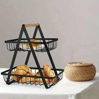 Organizador del segundo piso, cesta de frutas y verduras, soporte desmontable para cosméticos de baño, estante de iluminación de cocina - details 8