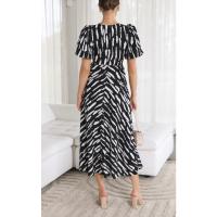 Vestido Informal para Mujer Corte en A, Cintura Alta, Cuello en V, Sexy, Bohemio, Vestido Midi de Verano con Mangas Abullonadas, Elegante Vestido de Fiesta Vintage 2025 - details 6