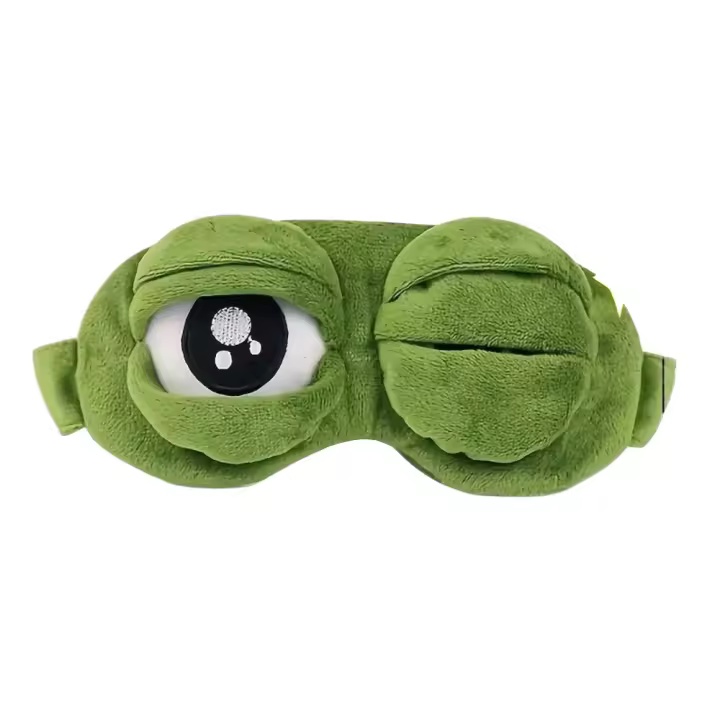 Máscara de Ojos para Dormir 3D de Rana Triste Cubierta de Sombra Natural para Viajes, Oficina, Habitación Alivia el Estrés y la Ansiedad Regalo - 1