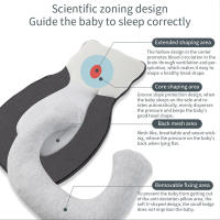 Almohada moldeadora para bebé recién nacido, cojín de posicionamiento para dormir, antivuelco, plano, transpirable, Mattres - details 2