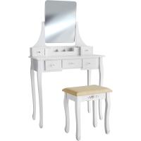 tocador de Maquillaje, Estilo Vintage, Espejo Giratorio, Taburete Acolchado, 4 cajones, Elegante, Muebles Dormitorio, tocador con Espejo, Espejo Maquillaje, tocadores de Maquillaje - details 8