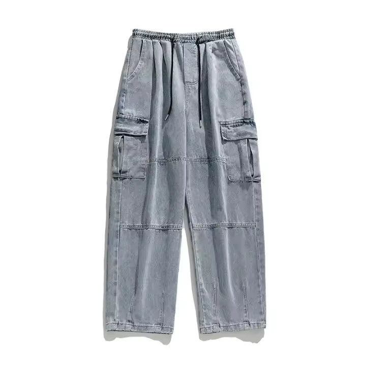 Monos de mezclilla para hombre Y2k Vaqueros holgados de pierna ancha Punk gótica - 1