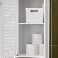 Armario para baño Alto Mueble Columna de Baño Estanterías de Baño con 2 Puertas y 1 Cajón Blanco - details 25