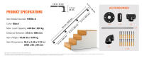SucceBuy Pasamanos de escalera de tubo, pasamanos industrial de acero al carbono, montaje en pared para interiores y exteriores - details 2