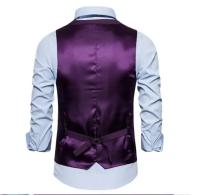 Chaleco de traje azul, chaqueta chalecos sin mangas de negocios para hombre, talla asiática S-6XL, chaleco para fiesta de boda, rojo, morado, negro y gris - details 17