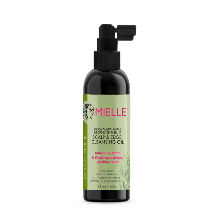 Mielle Organics Aceite limpiador para el cuero cabelludo y los bordes de menta y romero, 4 onzas - 1