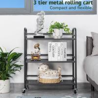 Carrito Cocina,Carro Auxiliar de Metálicos de 3 Niveles Cocina o Multiuso con Ruedas,para el hogar,60×30×75cm,Blanco - details 13