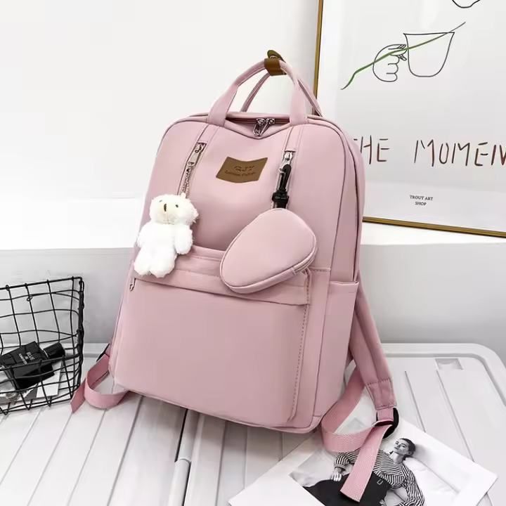 Mochila de Nylon Portátil Uso Dual para Estudiantes de Secundaria y Preparatoria - 1