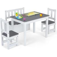 2 Sillas para Niños con Banco, Conjunto de Muebles con Banco de Almacenaje, Muebles Infantiles de 4 Piezas para Niños de 3 a 7 Años (Natural) - details 8
