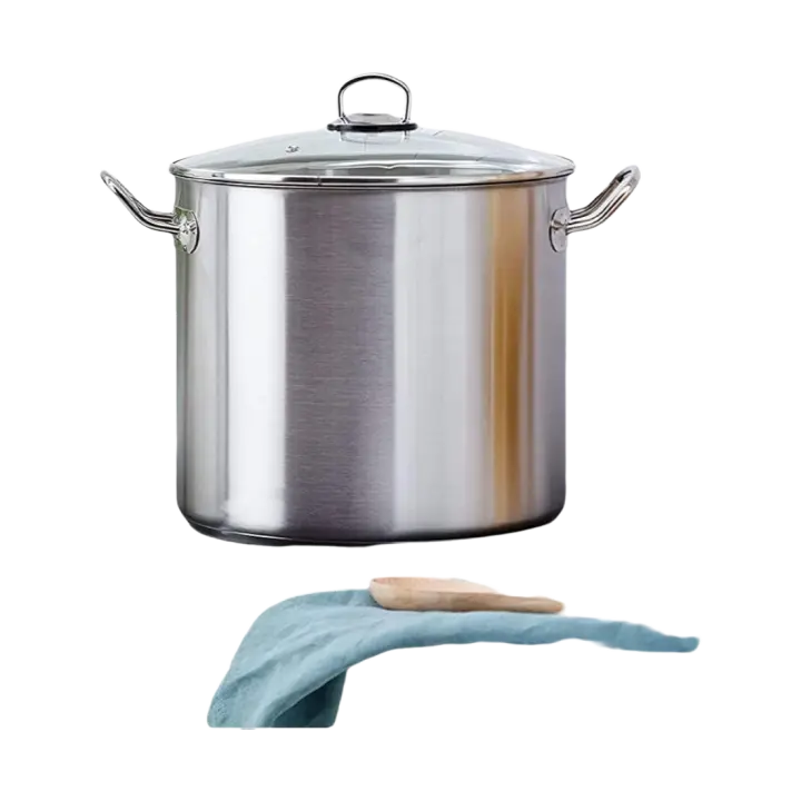 Jumbo Olla de Cristal con Tapa Acero Inoxidable, Plata, 42 x 29,5 x 26,5 cm, 2 Unidades - 1