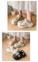 Zapatos con agujeros para niñas, bonitos, aumento de altura, con flores. - details 13