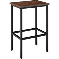 Bar, Conjunto de taburetes con mesa para bistró, Conjunto minimalista de comedor con asientos estilo industrial (madera industrial oscura, rústica) - details 1