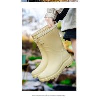 Botas de Lluvia de Moda Medios de la Pantorrilla Zapatos Impermeables de Alta Calidad para Señoras - details 22