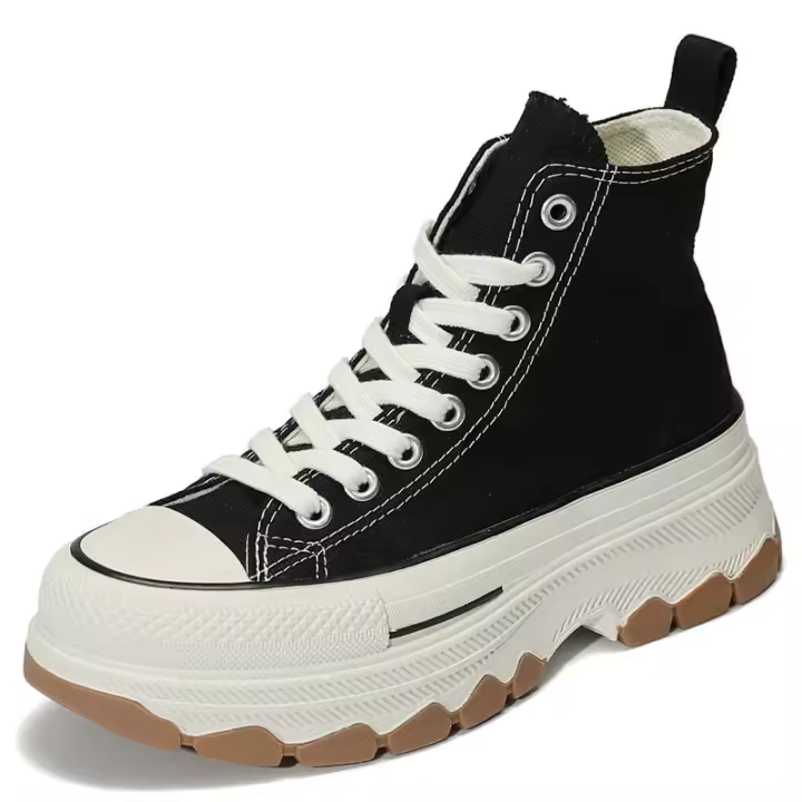 Nuevo clásico de las mujeres de alta parte superior zapatos de lona estudiante versátil zapatos de la junta de las mujeres ins de moda estilo casual - 1