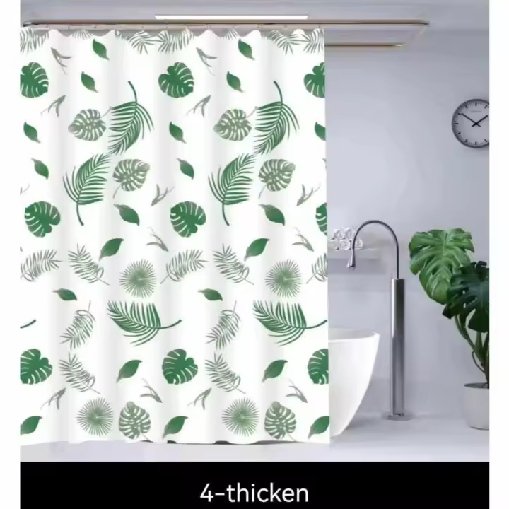 Cortina de ducha impermeable, 180x180 cm, estampada, 1 unidad - 1