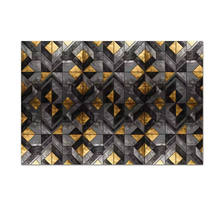 Papel Tapiz moderno personalizado de vinilo Negro y Dorado con geometría, Panel de Decoración para el Hogar, Diseño Abstracto para Sala de Estar, Murales de Renovación de Muebles de Interior - 1
