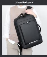 Mochila para ordenador portátil expandible para hombre, bolsa impermeable negra para Notebook, 16 pulgadas, 17 pulgadas, mochila de trabajo multifunción para negocios - details 1
