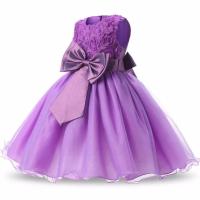 Elegante Vestido de Princesa para Niñas Talla de Flor Elegante Grandes Lazos - details 18