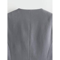 BUNO-Chaleco sin mangas para mujer, 15 colores, verano 2024, chalecos elegantes con cuello en V, chaleco de una sola botonadura, Tops, chalecos para mujer - details 7