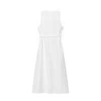 Vestido de moda para mujer, estilo nuevo, versátil, sin mangas, con botones en la cintura y forro. - details 4